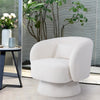 Rotating Teddy Velvet Tub Armchair Swivel Chairs Padded Accent Sofa with Bolster