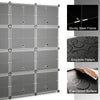 48 Pairs Portable Shoe Shelves 12-Cube Shoe Storage Cabinet w/Removable Shelf