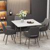 4-Person Large Glossy Marble Dining Table Modern Kitchen Table Office Work Table