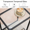 Set of 2 Side Tables End Table Nightstands Tempered Glass Bedside Tables Black