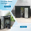 Garden Utility Tool Shed Organizer Galvanized Metal Frame-Grey