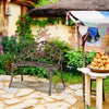 Cast Aluminum Rose Garden Chair 38.5 Inch Outdoor Patio Furniture Leisure Seat