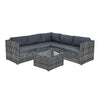 5 Seater Rattan Furniture Set Lounge Corner Sofa Set Table w/ Cover Garden Patio