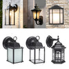 Vintage Wall Light Iron Metal Lantern Lamp with Glass Shade Cover Indoor Outdoor