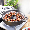 Cast Iron Casserole Dish Pot Pan Cooked Camping Stew Dutch Oven Stockpot Skillet