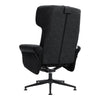 Padded PU Leather Manual Reclining Swivel Armchair Sofa Chair w/ Footstool Black
