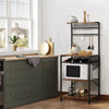 Kitchen Baker's Rack Microwave Oven Stand with Storage Shelves,Metal Frame/6Hook
