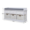 Shoe Storage Bench Cabinet Shoes Rack Drawers Basket Cushioned Hallway Organiser