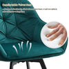 Set of 2 Green Swivel Dining Chair Velvet Rotatable Padded Seat Dining Room New