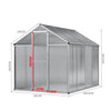 4x6/6x6/8x6/10x6FT Walk-In Greenhouse Aluminium Frame / Polycarb Panel Silver