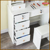 White Dressing Table Stool Set with 10 LED Lighted Mirror Vanity Make up Desk