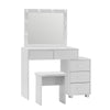 Vanity Makeup Desk Dressing Table with Mirror Light Bulb Stool 5 Drawers New