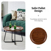 Double Round Coffee Table Set Elegant Brown Living Room