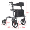 Folding Rollator,Lightweight Walking Aid 4 Wheels Mobility Walker w/ Seat,Break