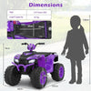 24V Ride on Quad ATV 4-Wheeler Ride-On Toys w/ LED Lights(Purple)