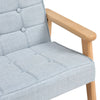 Solid Wooden Frame Scandi Linen Armchair Mini Sofa Button Upholstered Kids Chair