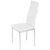 120cm Glass Dining Table and 4 Padded White Chairs Set Home Kitchen Furniture