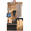 HALLWAY WARDROBE SET WITH CLOTHES RAIL RACK, MIRROR, SHELVES, SHOE STORAGE BENCH