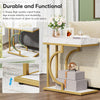 Narrow Side Table White Gold Side Table C Shaped End Table Modern Bedside Table