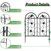 Decorative Garden Fence 5 Panels Outdoor Black Thicken Metal Wire Fencing Patio