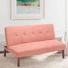 Modern Sofa Bed 2 Seater Pink Fabric Couch Settee Recliner Sleeper Living Room