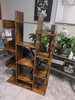 Tall Rustic Bookcase 13 Compartment Storage Shelf Unit Modern Display Cabinet