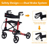 Folding Rollator Walker Safety Mobility Aid Wheelchair Lightweight for Seniors