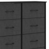Chest of 8 Drawers, Fabric Dresser with Wood Top, Black Grey for Bedroom