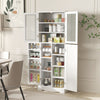 Kitchen Pantry Storage Cabinet 161cm Tall Freestanding Cupboard w/Glass Doors