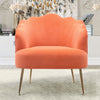 Upholstered Scalloped Velvet Matte Armchair Lounge Chair Oyster Back Sofa Nordic
