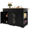 Kitchen Island on Wheels Rolling Kitchen Storage Trolley with Extendable Worktop