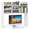 Desktop Bookshelf Desk Hutch Shelf for Computer Monitor-White