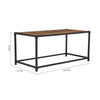 Rectangle Coffee Table Simple Design Wooden Top Metal Legs Living Room Furniture