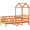 Day Bed with Roof Wax Brown 90x200 Solid Wood Pine M9U3