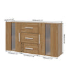 Modern Oak Sideboard TV Unit Buffet Cabinet Cupboard 3 Drawers 2 Doors with LED