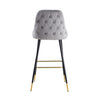 Pair of Bar Stools Kitchen Breakfast Velvet Padded Bar Chair with Metal Legs