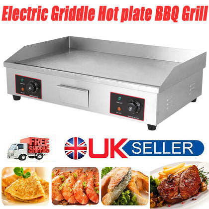 4400W Commercial 73cm Wide Electric Griddle Hot Plate Burger Grill BBQ Flat UK