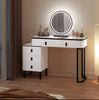 White Dressing VanityTable Wood Makeup Desk with LED Mirror Drawers