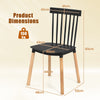 4 Pack Windsor Dining Chairs Black Spindle Back Curved Seat Solid Wood Legs