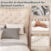 Double Size Bed Frame Wooden Slats Platform Upholstered Button Tufted Headboard