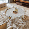 Luxury Mirrored Crush Floating Diamond Crystal Round Silver Sparkle Coffee Table