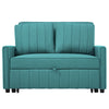 2 Seater Sofa Bed, Convertible Pull Out Sofa Bed with Adjustable Backrest, Green
