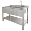 Commercial Sink Stainless Steel Catering Kitchen Single Bowl 1.0 Unit LH Drainer