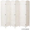 White Weave Wicker Folding 6 Panels Privacy Screen Room Divider Large 170*240CM