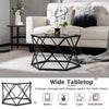 Hexagonal Coffee Tables Metal Frame Sofa Tea Table with Tempered Glass Top