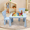 3 Piece Kids Table and Chair Set Toddler Activity Desk and Chairs-Blue
