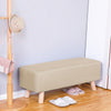 Small Linen Fabric Padded Footstool Footrest Pouffe Wooden Leg StoolHall Chair