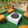 Square Outdoor BBQ Fire Pit Garden Bowl Stove Brazier Patio Heater Firepit w Lid