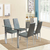Dining Room Chair for Kitchen Modern PVC Upholstered Side Chairs with Metal Legs
