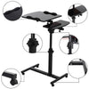 Folding Laptop Table Over Sofa Bed Desk Angle Adjustable Stand with Caster Wheel